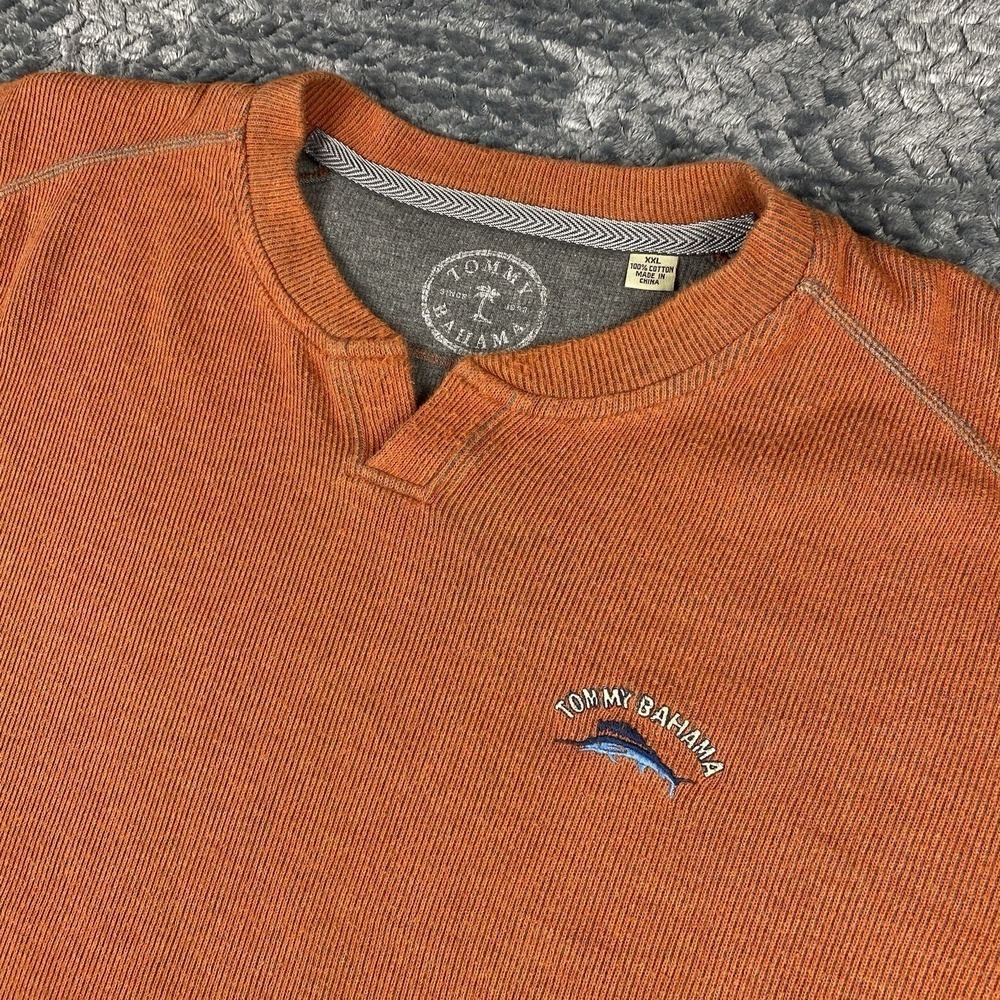 Tommy Bahama Men's Tobago Bay Crew Neck Pullover Sweatshirt Size 2X Orange VTG